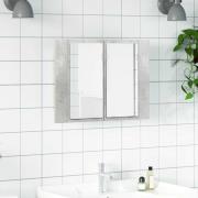 vidaXL Spegelskåp med LED betonggrå 60x12x45 cm akryl