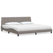 vidaXL Säng med madrass taupe 200x200 cm tyg