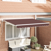 vidaXL Utfällbar markis Brun 350x200 cm