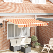 vidaXL Utfällbar markis Flerfärgad och Gul och Orange och Vit