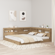 vidaXL Förvaringshuvudgavel artisan ek 180 cm Konstruerat trä
