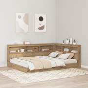 vidaXL Förvaringshuvudgavel artisan ek 135 cm Konstruerat trä