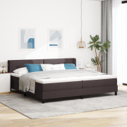 vidaXL Bäddfjäder med huvudgavel Mörkbrun 200 x 200 cm Tyg och skum