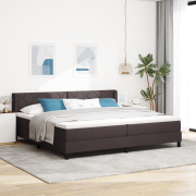 vidaXL Bäddfjäder med huvudgavel Mörkbrun 200 x 200 cm Tyg och skum