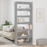 vidaXL Bokhylla med hylla Övrigt Grå sonoma 80 x 30 x 198 cm Konstruer...