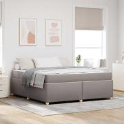 vidaXL Sängram med madrass Taupe 180 x 200 cm tyg