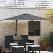 vidaXL Trädgårdsparasol Antracit 248.5 x 247.5 x 160 cm tyg