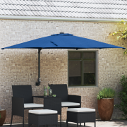vidaXL Trädgårdsparasol Azurblå 248.5 x 247.5 x 160 cm tyg