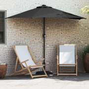 vidaXL Trädgårdsparasol Svart 294 x 150 x 224 cm tyg