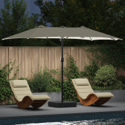 vidaXL Trädgårdsparasol Sand 385 x 209 x 244 cm tyg