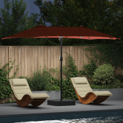 vidaXL Trädgårdsparasol Terracotta 385 x 209 x 244 cm tyg