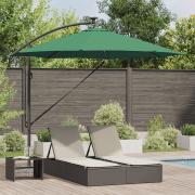 vidaXL Cantilever bananparasol med lås Grön 294 x 294 x 248 cm