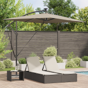 vidaXL Cantilever bananparasol med lås Taupe 294 x 200 x 254 cm