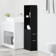 vidaXL Narrow Badrumsskåp Svart ek 22 x 41 x 135 cm Konstruerat trä