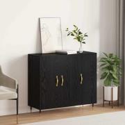 vidaXL Sideboard Svart Ek 90 x 34 x 80 cm Konstruerat trä