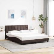 vidaXL Bed Frame without Mattress "Hanko" Dark Brown 160x200cm Fabric