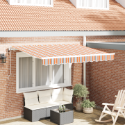 vidaXL Utfällbar markis Flerfärgad och Orange och Grå och Blå och Vit