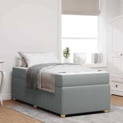 vidaXL Sängram med madrass Ljusgrå 90 x 200 cm tyg