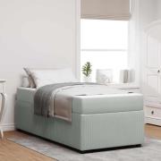 vidaXL Sängram med madrass Ljusgrå 90 x 200 cm tyg