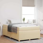 vidaXL Sängram med madrass Kräm 120 x 190 cm tyg