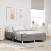 vidaXL Bäddfjäder Taupe, Brun 140 x 200 cm Tyg, Ingenjörsträ