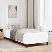 vidaXL Sängram med madrass Ren Vit 90 x 200 cm tyg