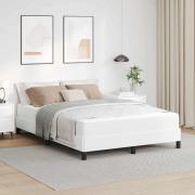 vidaXL Sängram med madrass Ren Vit 140 x 200 cm tyg