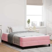 vidaXL Kontinentalsäng med madrass Rosa 120 x 190 cm Sammet