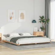 vidaXL Sängram Brun 200 x 200 cm Massiv furu