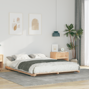 vidaXL Sängram Brun 160 x 220 cm Massiv furu