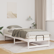 vidaXL Sängram med bärhandtag Vit 80 x 210 cm Massiv furu
