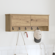 vidaXL Väggmonterad Klädhängare med hylla artisan ek 80 x 20 x 30 cm