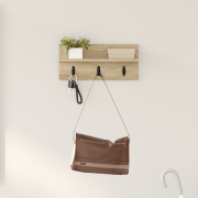vidaXL Väggmonterad Klädhängare med hylla Sonoma ek 40 x 10.5 x 18 cm