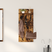vidaXL Väggmonterad Klädhängare med hylla Rökfärgad ek 90 x 40 x 10 cm
