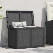 vidaXL Dynbox 180 liter svart PP-rotting