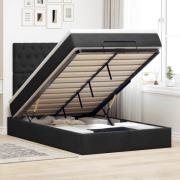 vidaXL Ottoman sängram med madrasser svart 120x200 cm sammet
