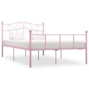 vidaXL Sängram utan madrass rosa metall 160x200 cm