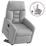 vidaXL Reclinerfåtölj med uppresningshjälp molngrå tyg