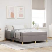 vidaXL Sängram med madrass Taupe 160 x 200 cm tyg