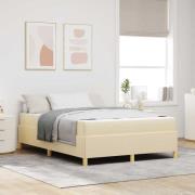 vidaXL Sängram med madrass Kräm 160 x 200 cm tyg