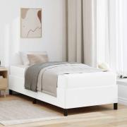 vidaXL Sängram med madrass Vit 90 x 200 cm tyg