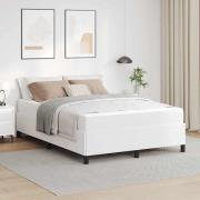 vidaXL Sängram med madrass Vit 140 x 190 cm Konstläder