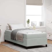 vidaXL Sängram med madrass Ljusgrå 100 x 200 cm tyg