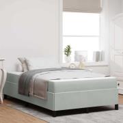 vidaXL Sängram med madrass Ljusgrå 120 x 190 cm tyg