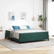 vidaXL Sängram Övrigt Mörkgrön och Vit 180 x 200 cm Sammet