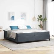 vidaXL Sängram med madrass Mörkgrå 200 x 200 cm tyg