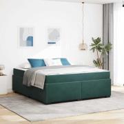vidaXL Sängram med madrass Övrigt Mörkgrön 180 x 200 cm Sammet