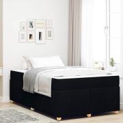 vidaXL Sängram med madrass Svart 120 x 200 cm tyg
