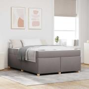 vidaXL Sängram med madrass Övrigt Taupe 140 x 200 cm tyg