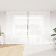 vidaXL Spetsgardin med gardiner Blommor Vit 300 x 280 cm Polyester